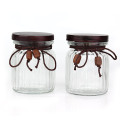 300ml Glass Food Storage Canisters cookie jars with wooden lid